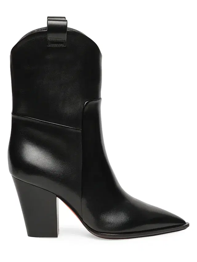 Santoni Women's Sharla 85MM Leather Boots - Black