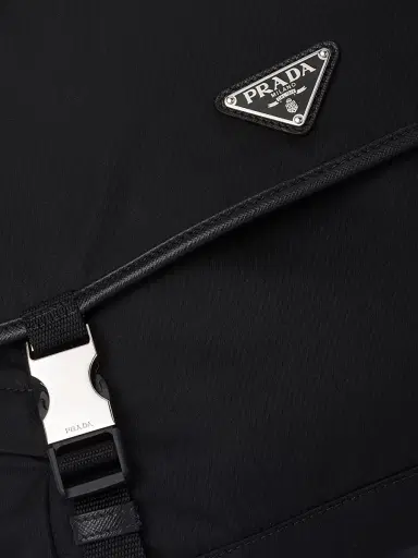 Prada Men's Re-Nylon and Saffiano Leather Shoulder Bag - Black | Thumbnail 7 Prada Men's Re-Nylon and Saffiano Leather Shoulder Bag - Black | Thumbnail 7