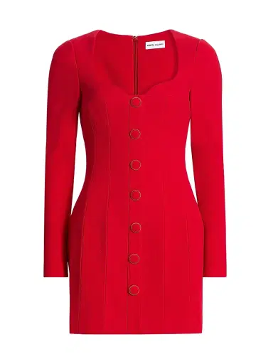 Rebecca Vallance Women's Cameron Tailored Button-Front Minidress - Red - Size 6 | Thumbnail 1