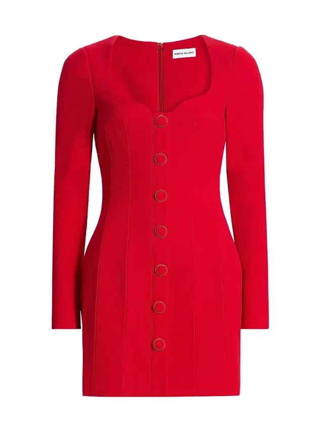 Rebecca Vallance Women's Cameron Tailored Button-Front Minidress - Red