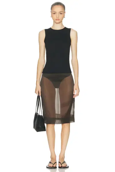 ÉTERNE Sleeveless Crewneck Soft Jersey Top | Thumbnail 4