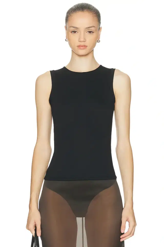 Sleeveless Crewneck Soft Jersey Top