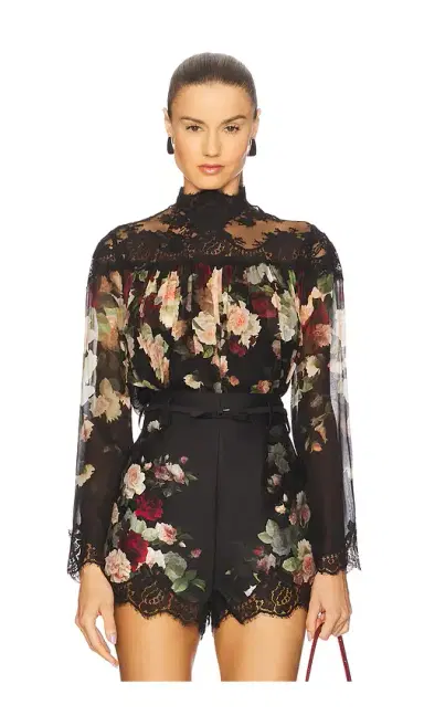 Zimmermann Lace Yoke Blouse | Thumbnail 1 Zimmermann Lace Yoke Blouse | Thumbnail 1