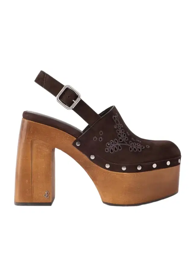Alida 135 Embroidered Studded Suede Platform Clogs