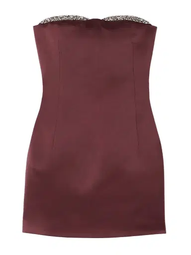 The New Arrivals Ilkyaz Ozel Noélie Strapless Crystal-embellished Satin Mini Dress | Thumbnail 1 The New Arrivals Ilkyaz Ozel Noélie Strapless Crystal-embellished Satin Mini Dress | Thumbnail 1