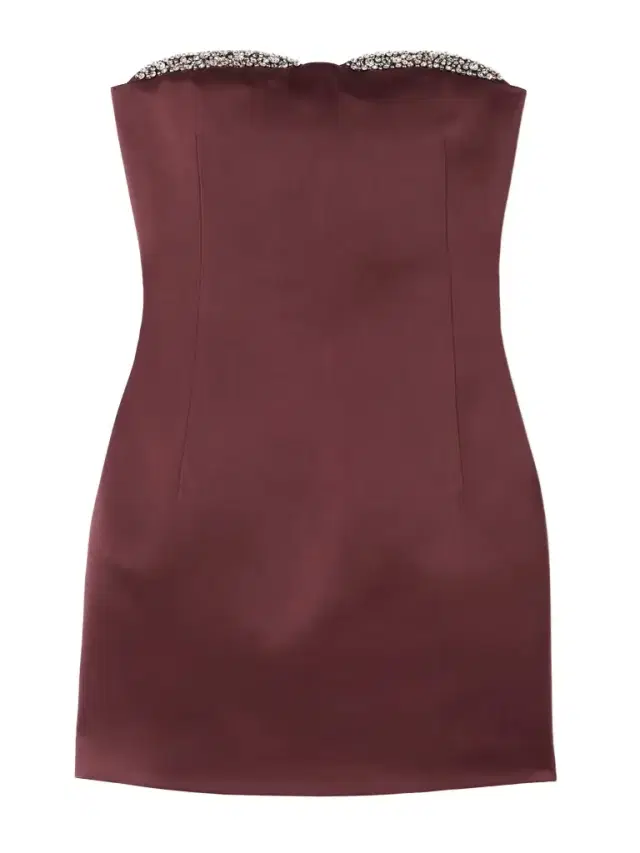 Noélie Strapless Crystal-embellished Satin Mini Dress