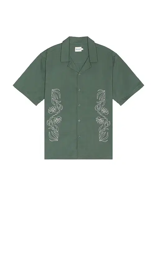 Bound Floral Embroidery Shirt