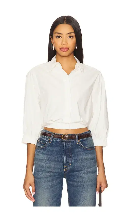 Bobi Puff Sleeve Cropped Top