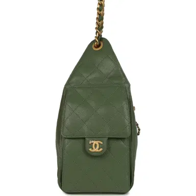 Chanel Chanel Small 25 Hobo Bag Khaki Caviar Antique Gold Hardware | Thumbnail 3