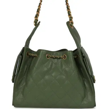 Chanel Chanel Small 25 Hobo Bag Khaki Caviar Antique Gold Hardware | Thumbnail 4