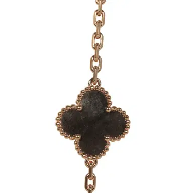 Van Cleef & Arpels Van Cleef & Arpels Vintage Alhambra 20 Motif Long Necklace Silver Obsidian & 18K Rose Gold Hardware | Thumbnail 2 Van Cleef & Arpels Van Cleef & Arpels Vintage Alhambra 20 Motif Long Necklace Silver Obsidian & 18K Rose Gold Hardware | Thumbnail 2