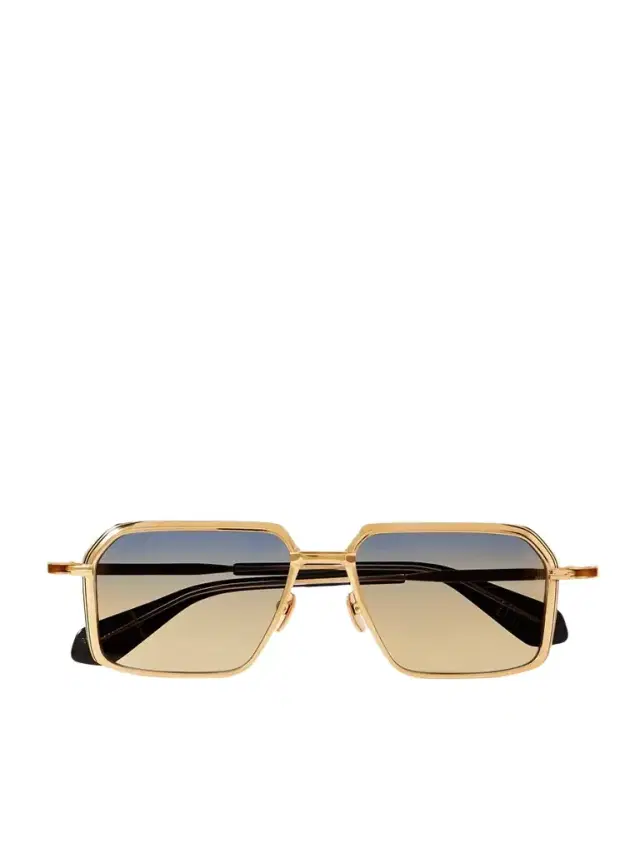 Vasco Gold-tone Rectangle-frame Sunglasses