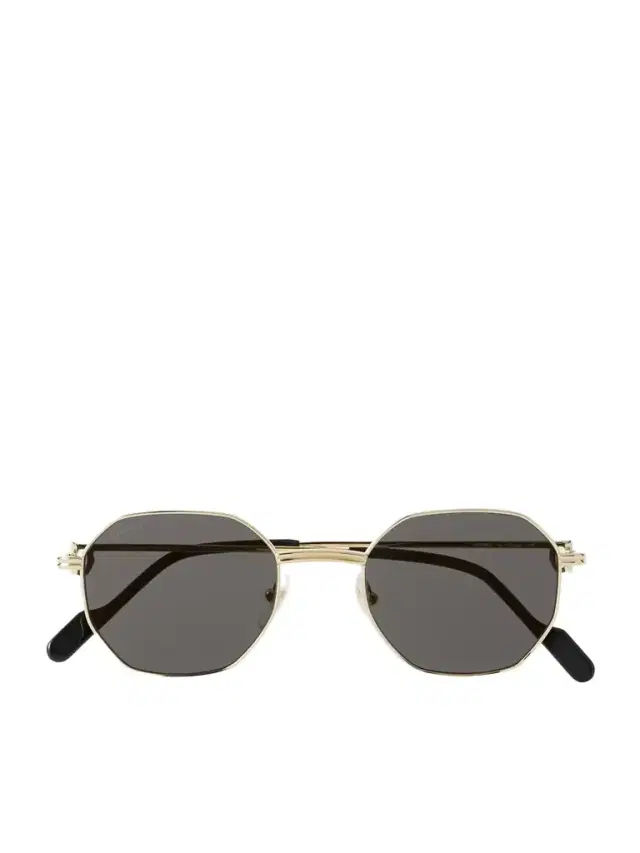Cartier Eyewear Première De Cartier Hexagon-frame Gold-tone Sunglasses