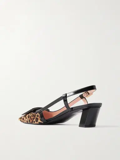 Roger Vivier Belle Vivier 45 Patent Leather-trimmed Leopard-print Pony Hair Slingback Pumps | Thumbnail 3 Roger Vivier Belle Vivier 45 Patent Leather-trimmed Leopard-print Pony Hair Slingback Pumps | Thumbnail 3