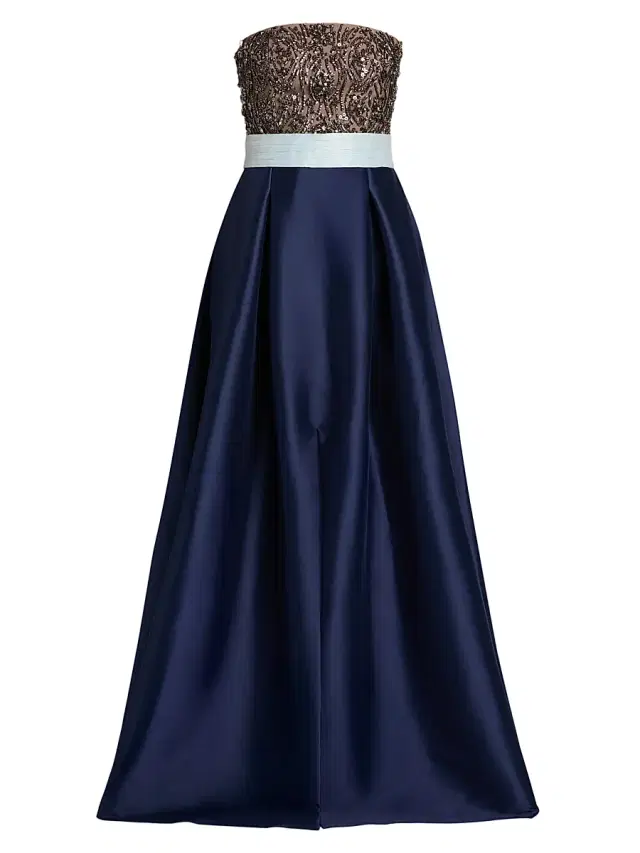 SACHIN BABI Women's Colette Strapless Embellished Gown - Silver Midnight
