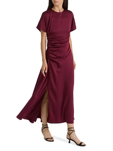 Simkhai Women's Marabella Ruched Maxi Dress - Cranberry - Size 2 | Thumbnail 2 Simkhai Women's Marabella Ruched Maxi Dress - Cranberry - Size 2 | Thumbnail 2