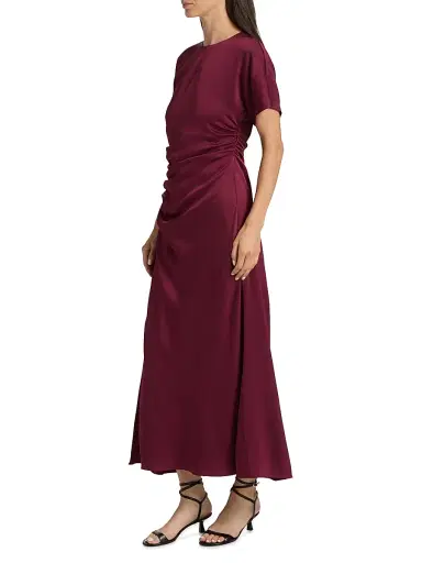 Simkhai Women's Marabella Ruched Maxi Dress - Cranberry - Size 2 | Thumbnail 4 Simkhai Women's Marabella Ruched Maxi Dress - Cranberry - Size 2 | Thumbnail 4