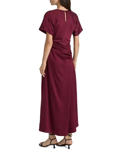Simkhai Women's Marabella Ruched Maxi Dress - Cranberry - Size 2 | Thumbnail 5 Simkhai Women's Marabella Ruched Maxi Dress - Cranberry - Size 2 | Thumbnail 5