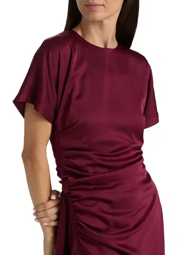Simkhai Women's Marabella Ruched Maxi Dress - Cranberry - Size 2 | Thumbnail 6 Simkhai Women's Marabella Ruched Maxi Dress - Cranberry - Size 2 | Thumbnail 6