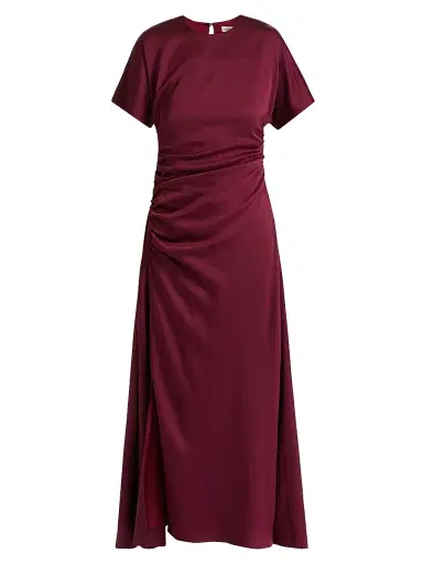 Simkhai Women's Marabella Ruched Maxi Dress - Cranberry - Size 2 | Thumbnail 1 Simkhai Women's Marabella Ruched Maxi Dress - Cranberry - Size 2 | Thumbnail 1