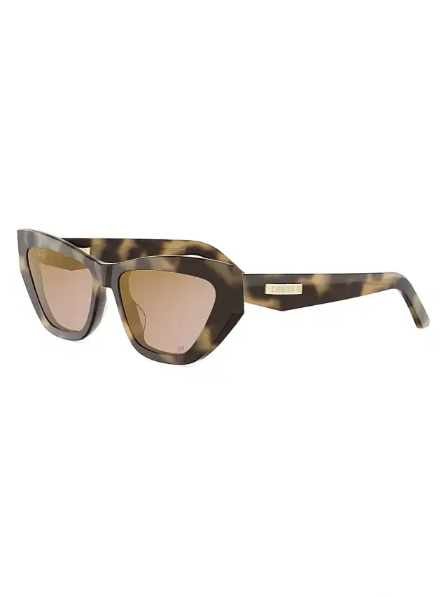 Dior Women's C B6I 56MM Cat-Eye Sunglasses - Havana And Brown Mirror