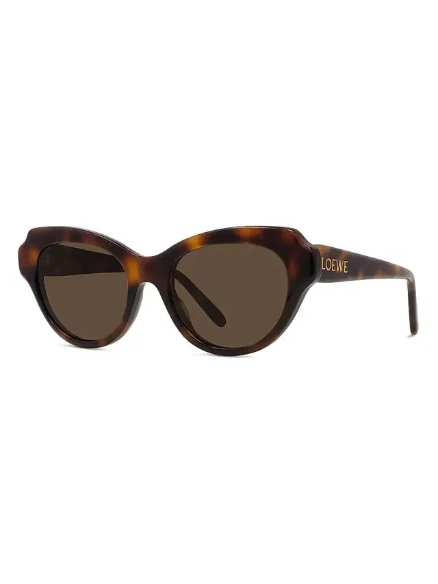 LOEWE Women's Slim 53MM Geometric Sunglasses - Dark Havana Brown