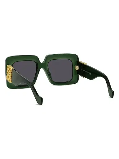 Loewe Women's Anagram 51MM Rectangular Sunglasses - Dark Greenother Smoke | Thumbnail 4