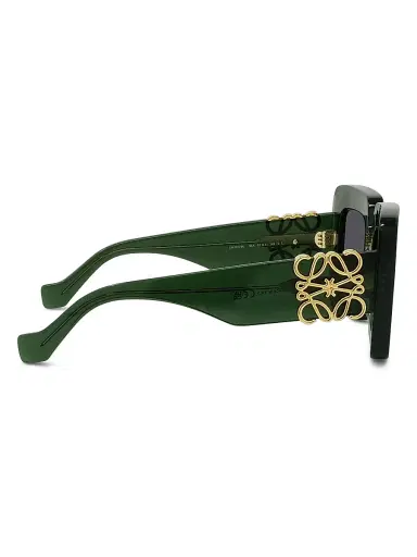 Loewe Women's Anagram 51MM Rectangular Sunglasses - Dark Greenother Smoke | Thumbnail 7