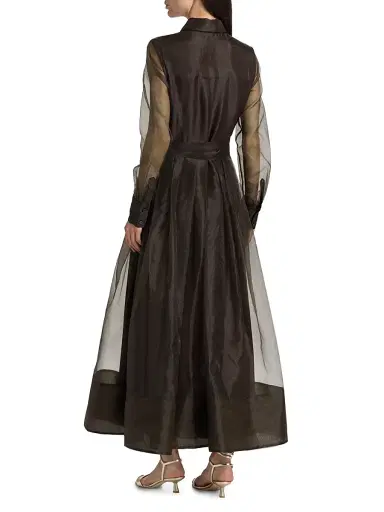 Simkhai Women's Montgomery Organza Shirtwaist Gown - Chocolate - Size 4 | Thumbnail 5 Simkhai Women's Montgomery Organza Shirtwaist Gown - Chocolate - Size 4 | Thumbnail 5