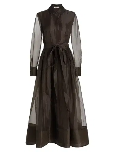 Simkhai Women's Montgomery Organza Shirtwaist Gown - Chocolate - Size 4 | Thumbnail 1 Simkhai Women's Montgomery Organza Shirtwaist Gown - Chocolate - Size 4 | Thumbnail 1