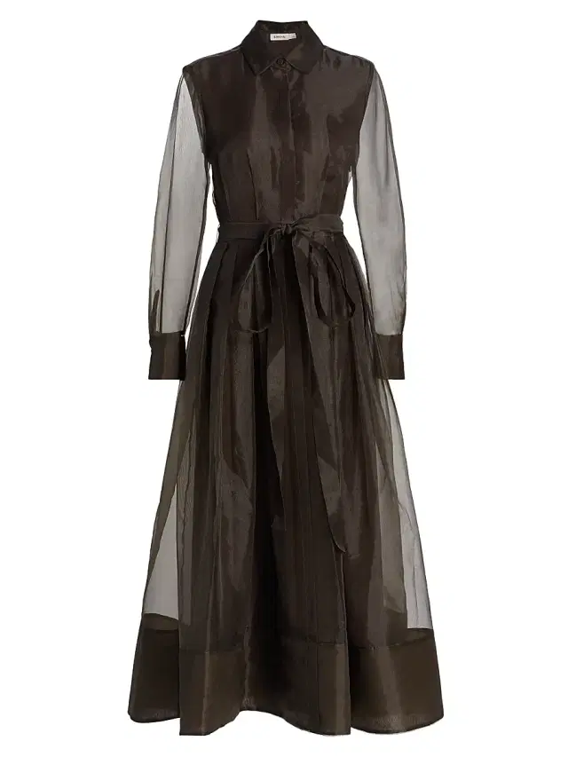 Women's Montgomery Organza Shirtwaist Gown - Chocolate