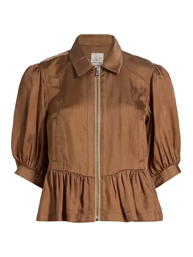 Women's Daphne Peplum Jacket - Brown Sandstone