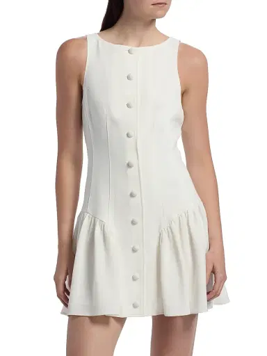 Cinq à Sept Women's Royce Button-Detail Fit & Flare Minidress - | Thumbnail 3