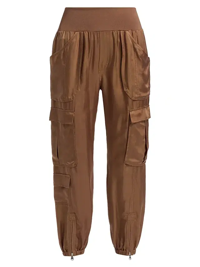 Cinq à Sept Women's Raven Satin Pants - Brown Sandstone