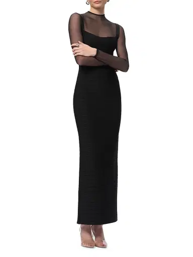 Hervé Léger Women's The Ella Bandage Knit Gown - Black | Thumbnail 2 Hervé Léger Women's The Ella Bandage Knit Gown - Black | Thumbnail 2