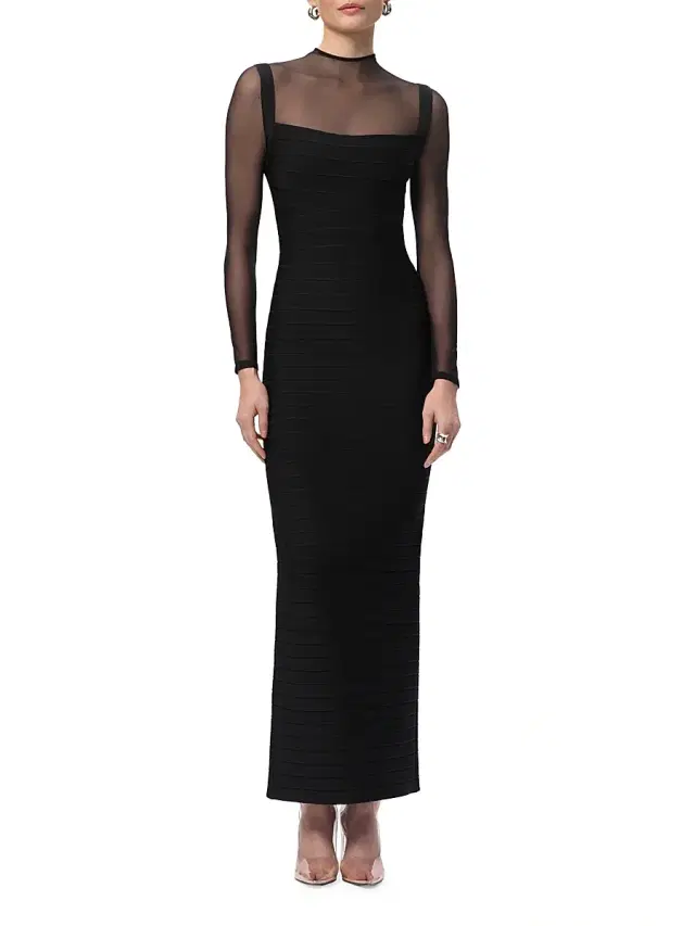 Women's The Ella Bandage Knit Gown - Black