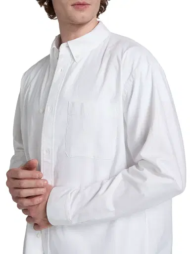 Frame Men's Oxford Cotton Button-Down Shirt - White - Size XXL | Thumbnail 6 Frame Men's Oxford Cotton Button-Down Shirt - White - Size XXL | Thumbnail 6