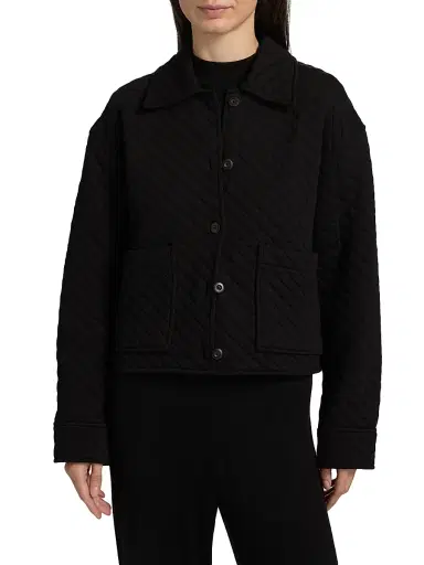 Vince Women's Quilted Cotton-Blend Boxy Jacket | Thumbnail 3 Vince Women's Quilted Cotton-Blend Boxy Jacket | Thumbnail 3