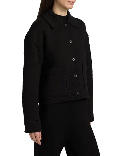 Vince Women's Quilted Cotton-Blend Boxy Jacket | Thumbnail 4 Vince Women's Quilted Cotton-Blend Boxy Jacket | Thumbnail 4