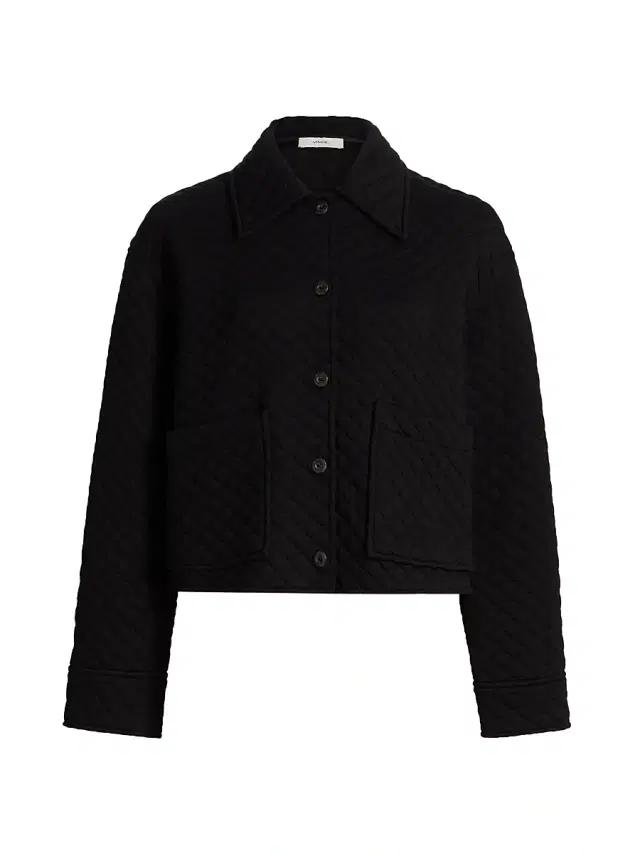 Vince Women's Quilted Cotton-Blend Boxy Jacket - Black