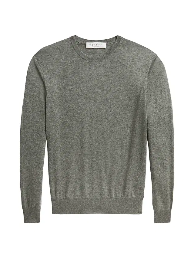 Ralph Lauren Purple Label Men's Cashmere Crewneck Sweater - Grey Heather