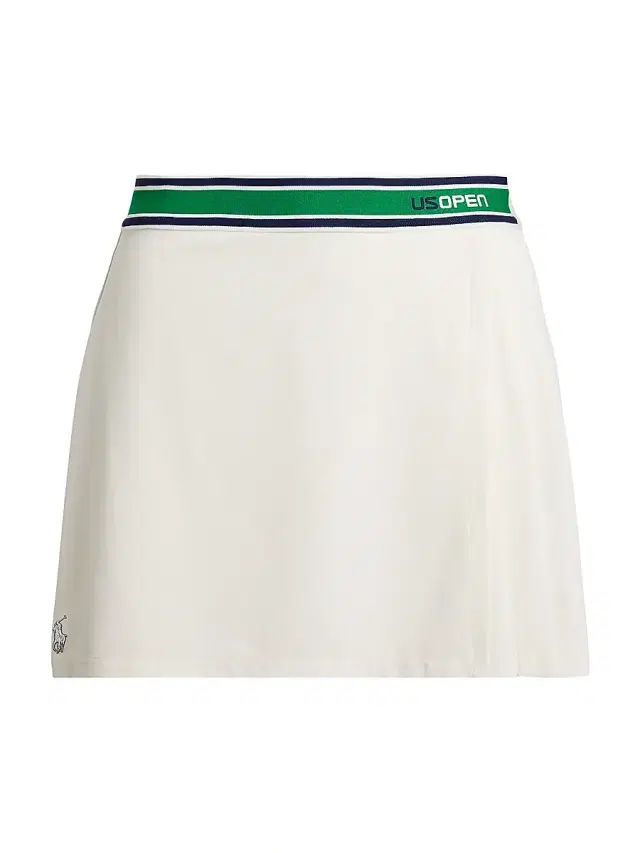 Women's US Open Pleated Striped Wrap Skort - Ceramic White