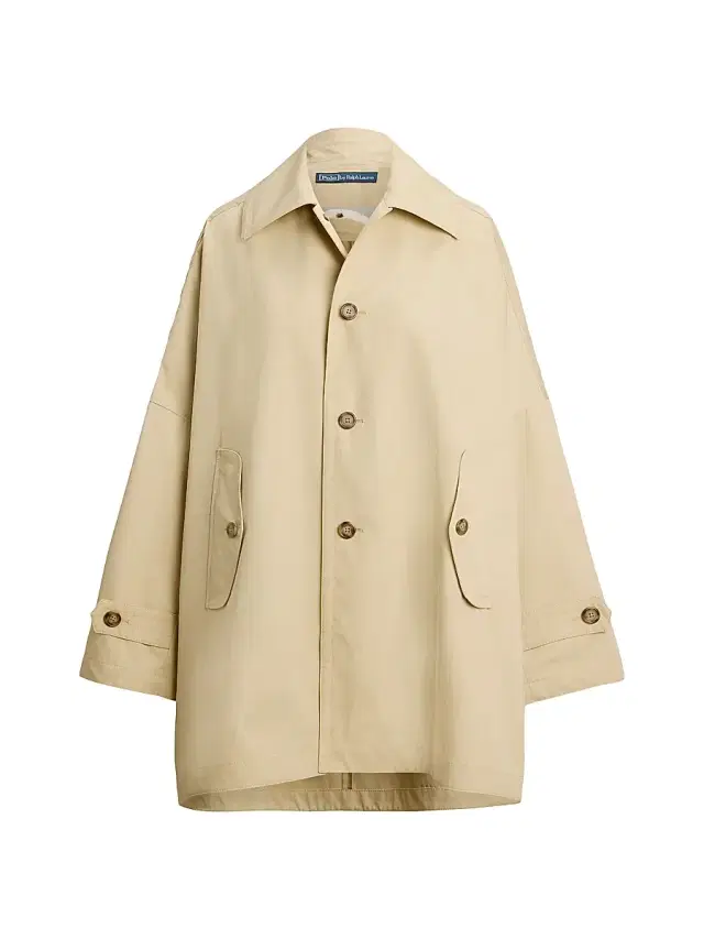 Women's Oversized Cotton Twill Car Coat - Tan