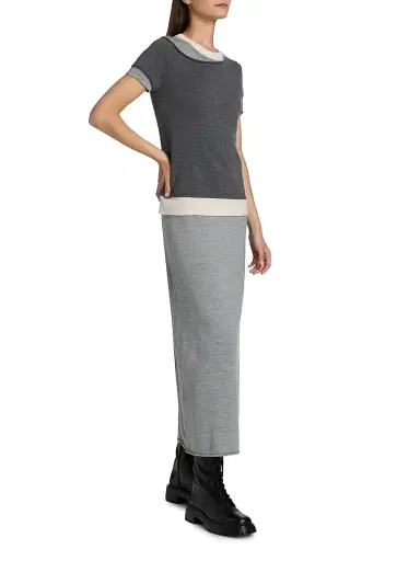 Staud Women's Lyric Merino Wool-Nylon Maxi Dress - Heather Grey Multi | Thumbnail 4 Staud Women's Lyric Merino Wool-Nylon Maxi Dress - Heather Grey Multi | Thumbnail 4
