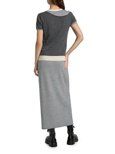 Staud Women's Lyric Merino Wool-Nylon Maxi Dress - Heather Grey Multi | Thumbnail 5 Staud Women's Lyric Merino Wool-Nylon Maxi Dress - Heather Grey Multi | Thumbnail 5