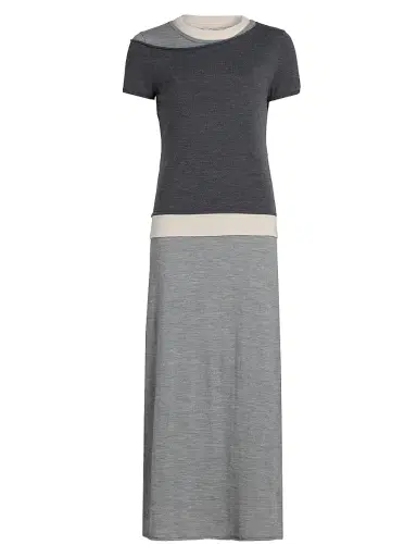 Staud Women's Lyric Merino Wool-Nylon Maxi Dress - Heather Grey Multi | Thumbnail 1 Staud Women's Lyric Merino Wool-Nylon Maxi Dress - Heather Grey Multi | Thumbnail 1