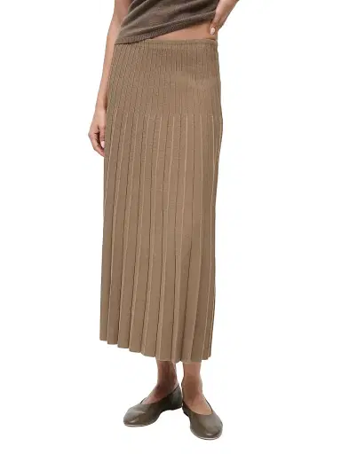 Staud Women's Lena Pleated Midi-Skirt - Taupe - Size XS | Thumbnail 4