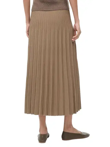 Staud Women's Lena Pleated Midi-Skirt - Taupe - Size XS | Thumbnail 5