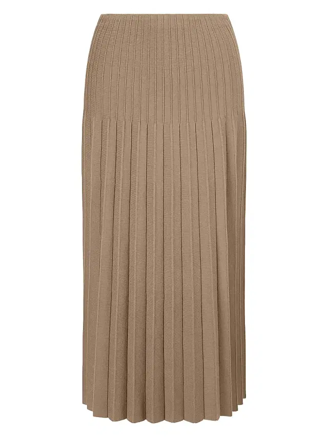Staud Women's Lena Pleated Midi-Skirt - Taupe