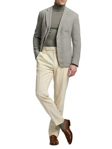 Ralph Lauren Purple Label Men's Hadley Cashmere Single-Breasted Jacket - Silver Grey | Thumbnail 2